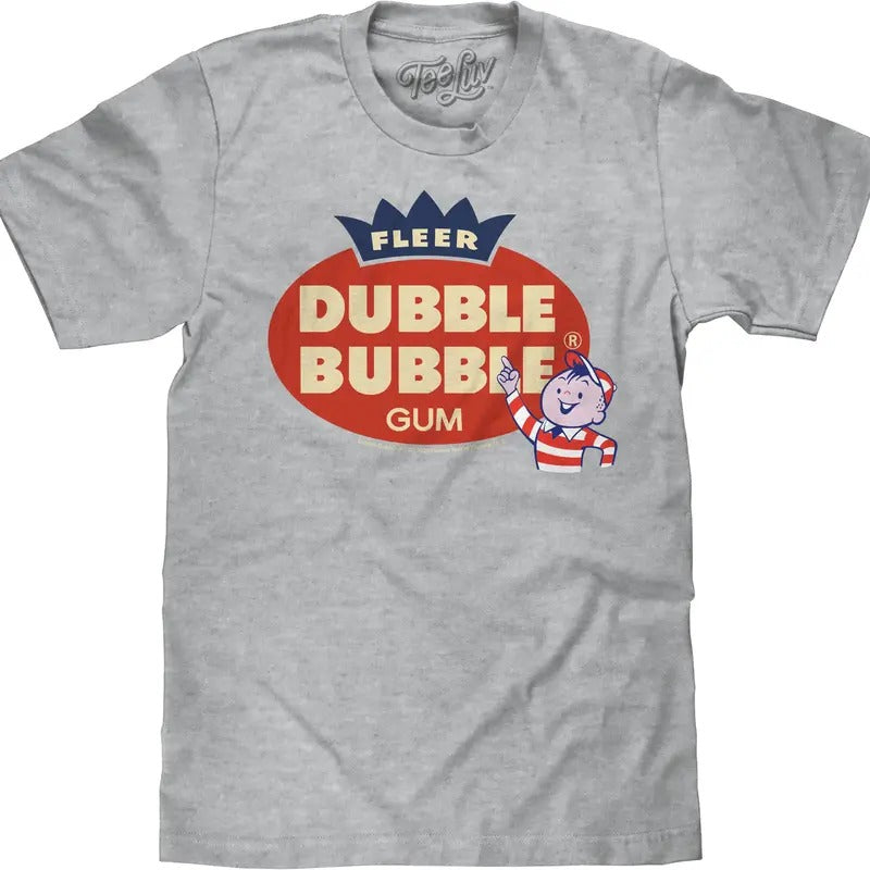 Fleer Dubble Bubble Gum T-Shirt - Athletic Gray Heather Hoodie, Sweatshirt | RetroVerseTees.com