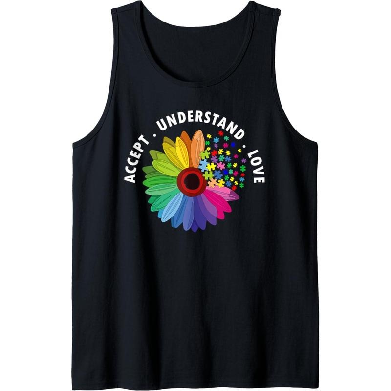 Floral Autism Awareness Daisy Flower For Men Women Kids Tank Top MADE IN USA T-Shirts, Hoodie, Sweatshirt