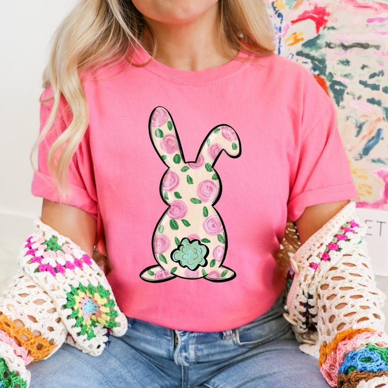 Floral Bunny DTF Transfers - THIS IS NOT A SHIRT Hoodie, Sweatshirt | RetroVerseTees.com
