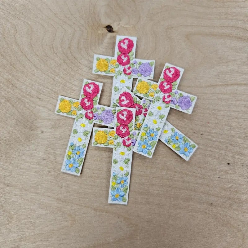 Floral Cross Hat Patch (1 Patch) T-Shirts, Hoodie, Sweatshirt | RetroVerseTees.com
