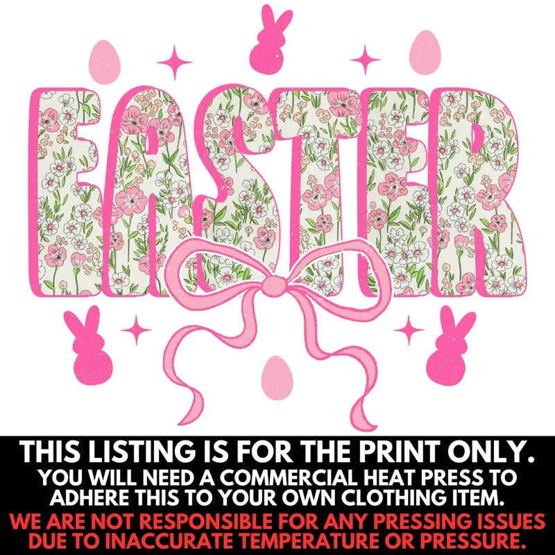 Floral Easter Pink Coquette Print - PRINT ONLY 'NLB' T-Shirts, Hoodie, Sweatshirt | RetroVerseTees.com
