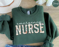 Floral Emergency Nurse Sweatshirt, ER Nurse Sweater, Emergency Room Nurse Shirt, Emergency Department Gift For New Er...
