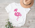 Floral Flamingo Shirt, Cute Flamingo T-shirt, Animal Lover Tee, Flamingo Lover Gift Short Sleeve, Matching Mingo Day...
