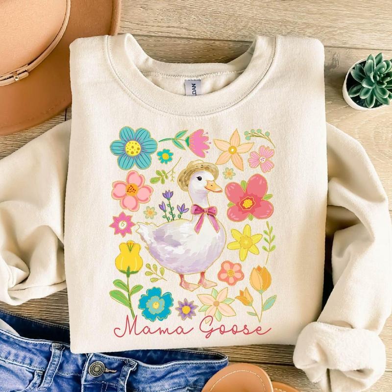 Floral Mama Goose  Shirt, Mama Goose Shirt, Girly Shirt, Goose Shirt, Mother's Day Shirt, Floral Mama Shirt, Duck Shirt...