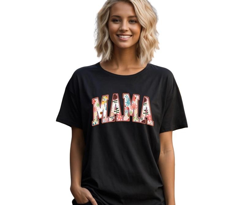 Floral Mama Pink Print Comfort colors Tee shirt Hoodie, Sweatshirt | RetroVerseTees.com