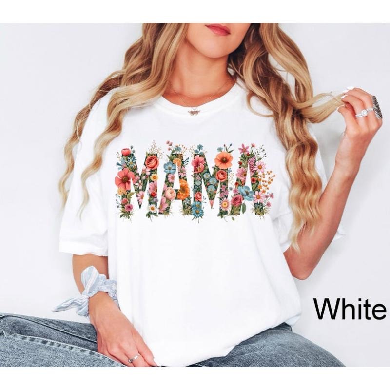 Floral Mama Shirt, Mama Sweatshirt, Retro Mom Tshirt, TNF'WB shield Day Gift, Flower Shirts for Women, Floral New Mom...