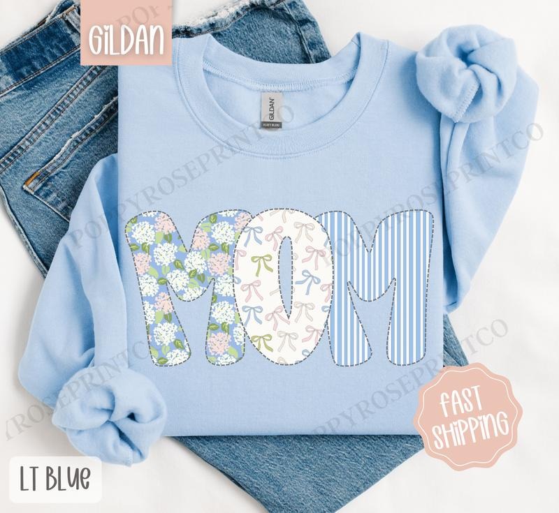 Floral Mom Sweatshirt, Cute Mama Sweater, Coquette Mom Crewneck T-Shirts, Hoodie | RetroVerseTees.com