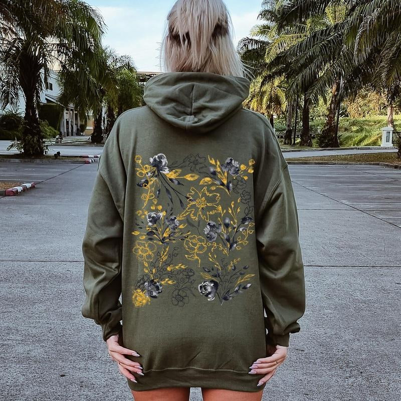Floral Pattern Botanical Flowers Hoodie T-Shirts, Sweatshirt | RetroVerseTees.com