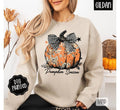 Floral Pumpkin Season Sweatshirt, Trendy Women's Fall Crewneck T-Shirts, Hoodie | RetroVerseTees.com