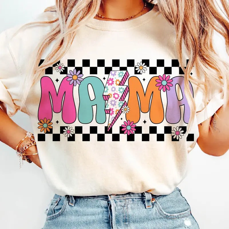 Floral mama T-Shirt, Distressed Mama Western T-Shirt, Mama Floral T-Shirt, Mothers Day T-Shirt, Mama Shirt T-Shirt,...