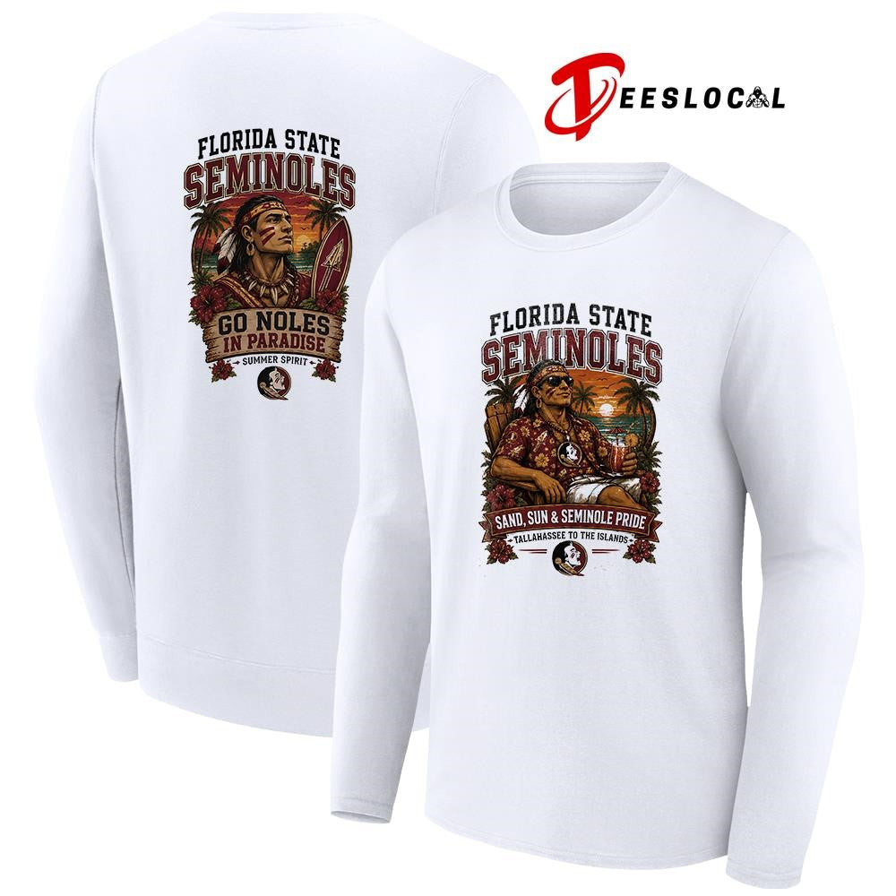 Florida State Seminoles san and sun Tallahassee to the islands tropical paradise shirt