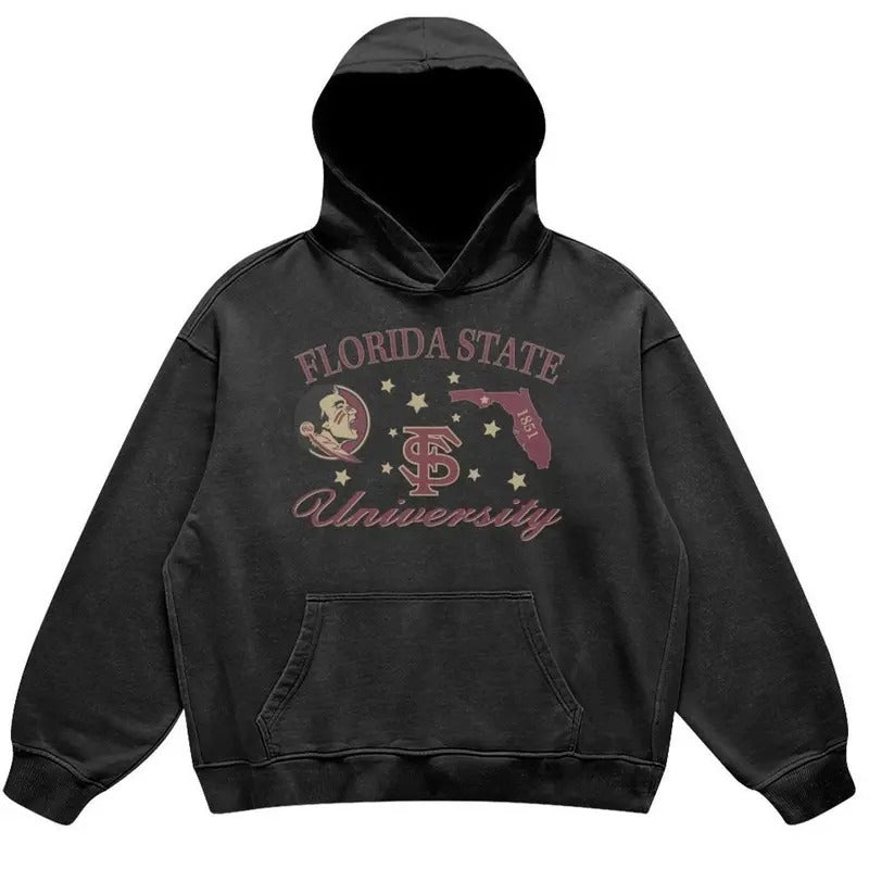 Florida State University Retro Style Hoodie Cotton Menswear T-Shirts, Sweatshirt | RetroVerseTees.com