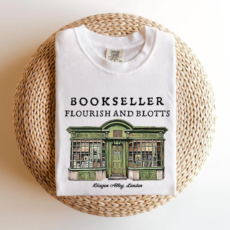 Flourish Blotts Comfort Color Shirt, Wizard House Shirt, Magical Castle Shirt, Wizard School T-shirt, Book Worm Nerd...