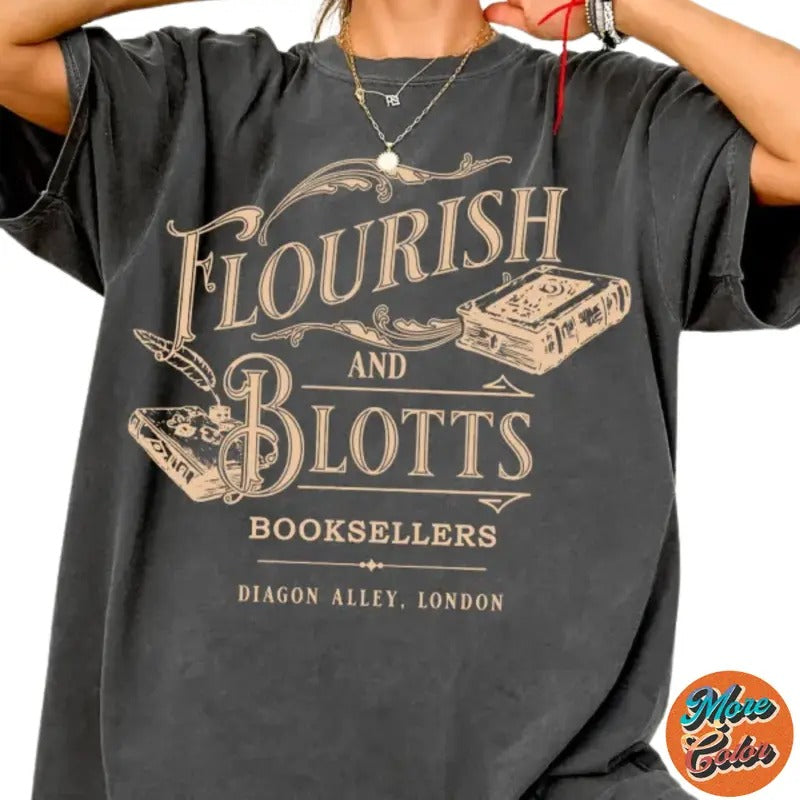Flourish Blotts Movie Vintage Shirts, Cotton Unisex T-Shirt, Crew Neck, Size S- 3XL, Menswear Top, Womenswear Top...