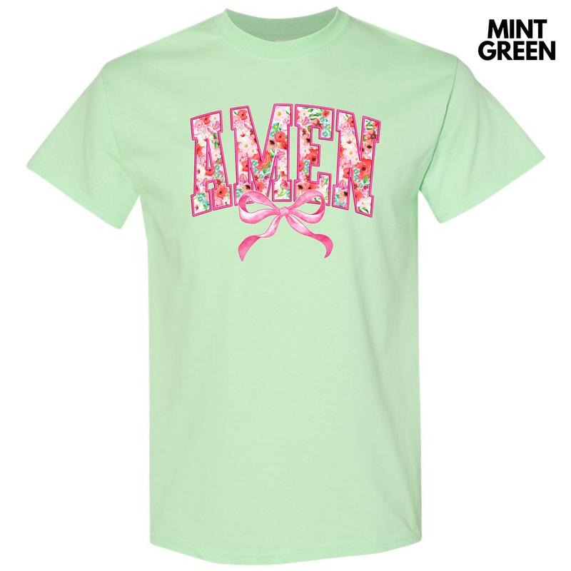 Flower Amen Coquette Gildan Short Sleeve T-Shirt 'NLB' Hoodie, Sweatshirt | RetroVerseTees.com