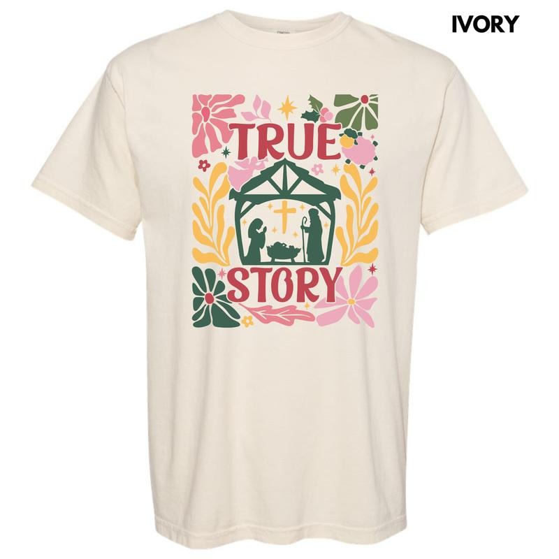 Flower Nativity True Story Comfort Colors T-Shirt 'NLB' Hoodie, Sweatshirt | RetroVerseTees.com