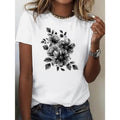 Flower Printing Creative T-Shirt, Spring Gunpla brand Summer Casual Short-Sleeved Shirt, Women'WB shield Wear Hoodie,...