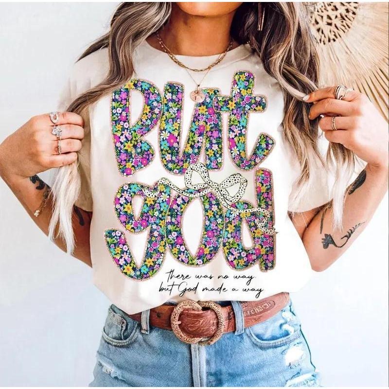 Flowers Floral But FOG Women Shirt, Christian Clothing Tee, Gift for Her, Jesus Apparel, Religious Cotton Top Comfort...