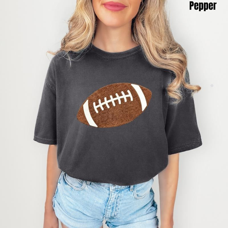Fluffy Football Patch Comfort Colors T-Shirt Hoodie, Sweatshirt | RetroVerseTees.com
