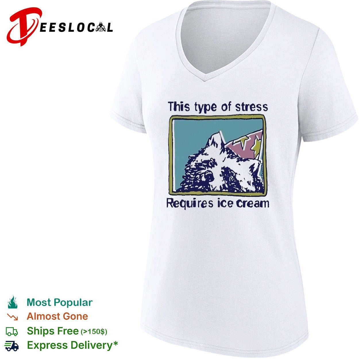 Fluffy animal this type of stress requires ice cream shirt