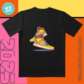 Fluorescent Sneaker Tee |   Yellow-Orange-Green Contrast |   'Daily OOTD' Streetwear Must-Have Hoodie, Sweatshirt