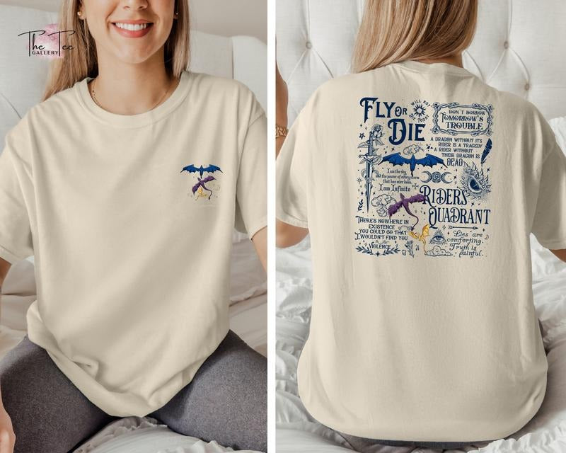 Fly or Die Shirt, Dragon Shirt For Women, Romantsy Book Lovers Gifts, Dragon Rider Shirt, Fourth Wing Shirt, War College...