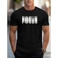 Focus Graphic Print TShirt For Men Casual Short Sleeve Tee Swoosh Pcs 100% Heavy Cotton
