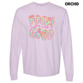 Focus On The Good Swirls Long Sleeve Comfort Colors T-Shirt 'NLB' Hoodie, Sweatshirt | RetroVerseTees.com