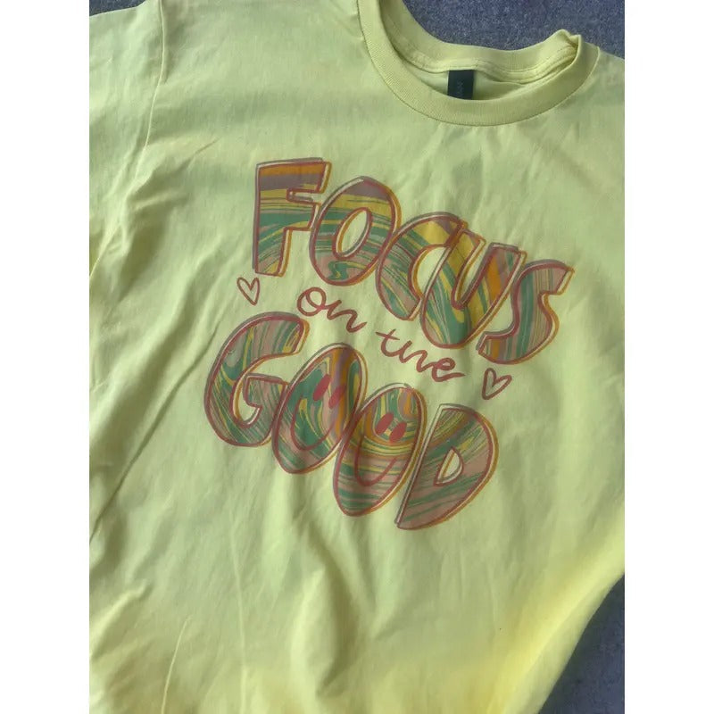 Focus On The Good Top T-Shirts, Hoodie, Sweatshirt | RetroVerseTees.com
