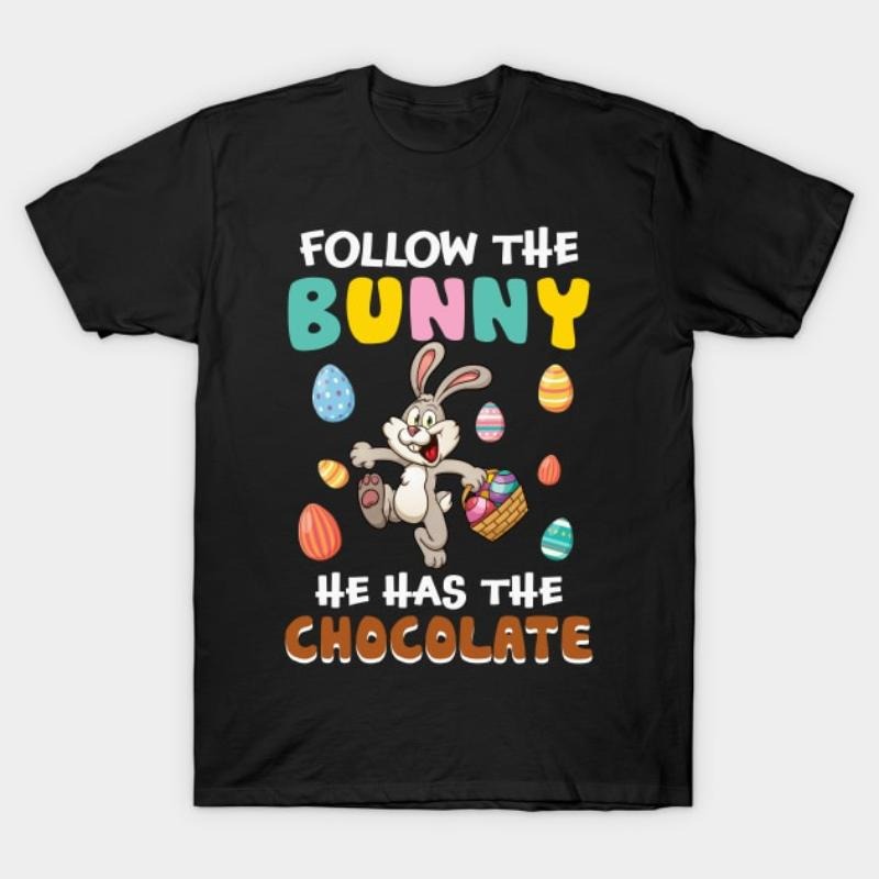 Follow TNF Bunny Mouthless cat Has TNF Chocolate Funny Easter T-Shirt style 02 Hoodie, Sweatshirt | RetroVerseTees.com