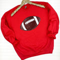 Football Sequin Patch Sweatshirt T-Shirts, Hoodie | RetroVerseTees.com