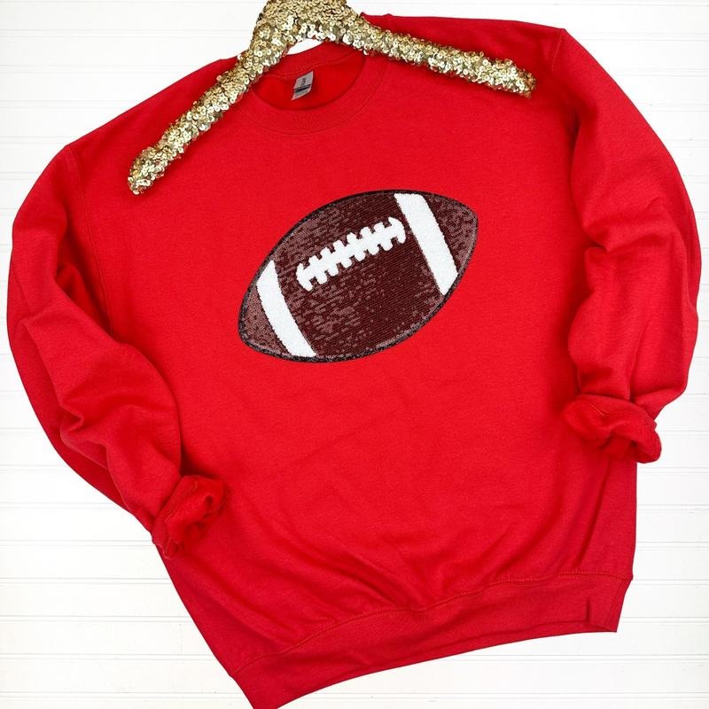 Football Sequin Patch Sweatshirt T-Shirts, Hoodie | RetroVerseTees.com