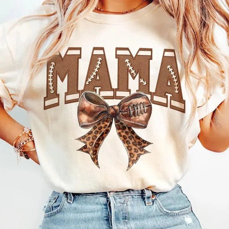 Football mama T-shirt DRG, Game day t-shirt, Coquette Football Sweatshirt DRG, Football Bow Sweatshirt, retro mama...