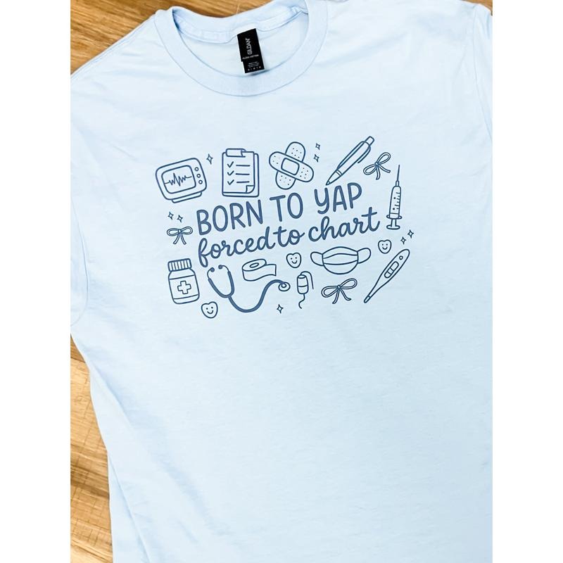 Forced To Chart Nurse Graphic Top T-Shirts, Hoodie, Sweatshirt | RetroVerseTees.com
