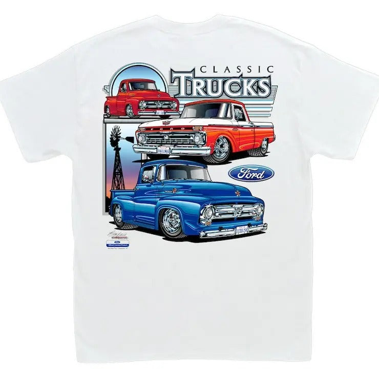 Ford Classic Trucks White T-Shirt F-100 pickup truck 1953 1954 1955 1956 1965 1966 Hoodie, Sweatshirt | RetroVerseTees.com