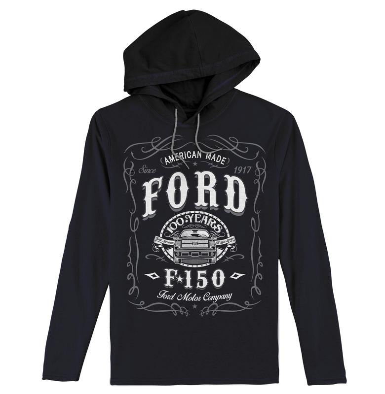 Ford F-150 Long Sleeve Hooded T-Shirt - Black Hoodie, Sweatshirt | RetroVerseTees.com