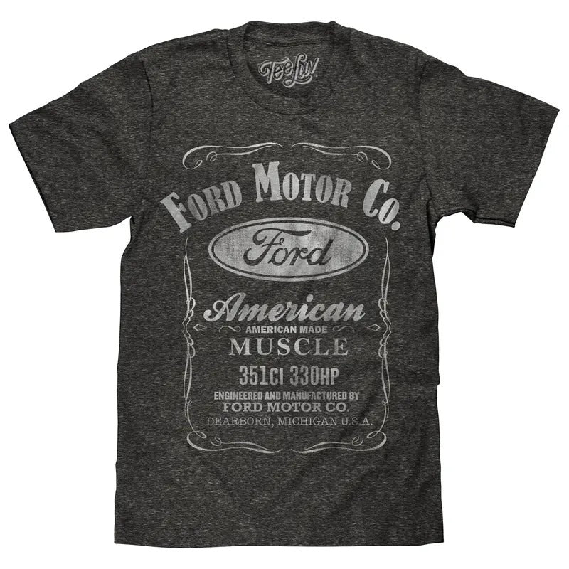 Ford Motor Co. American Made Muscle T-Shirt - Gray Hoodie, Sweatshirt | RetroVerseTees.com