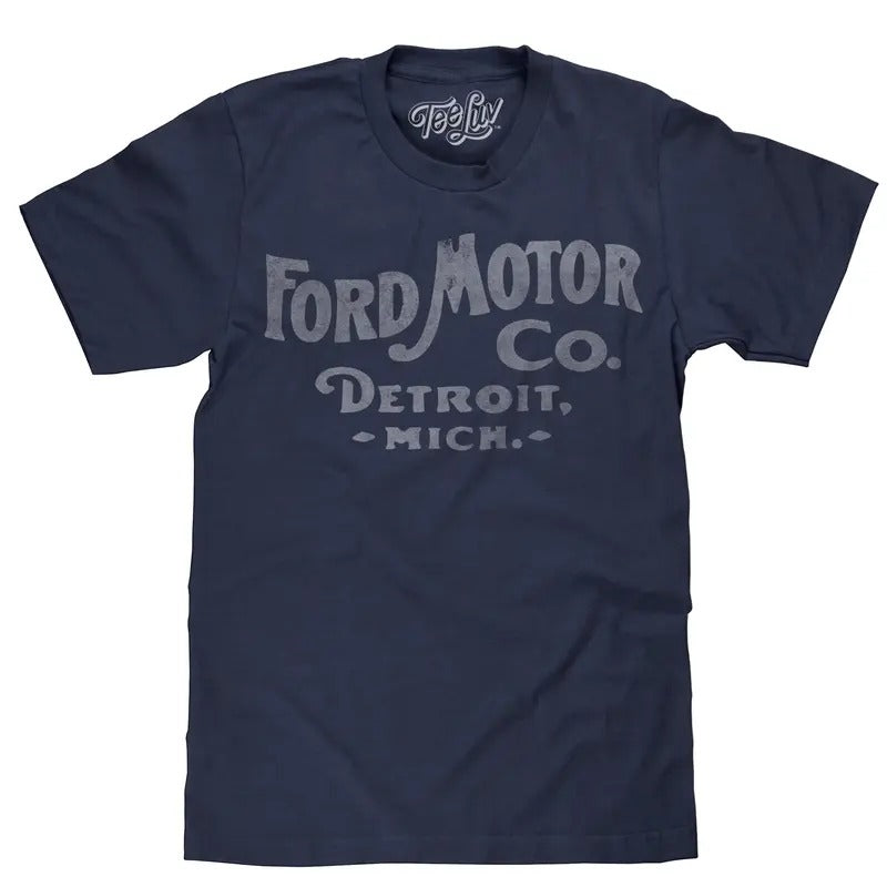 Ford Motor Company Detroit Michigan T-Shirt - Navy Hoodie, Sweatshirt | RetroVerseTees.com