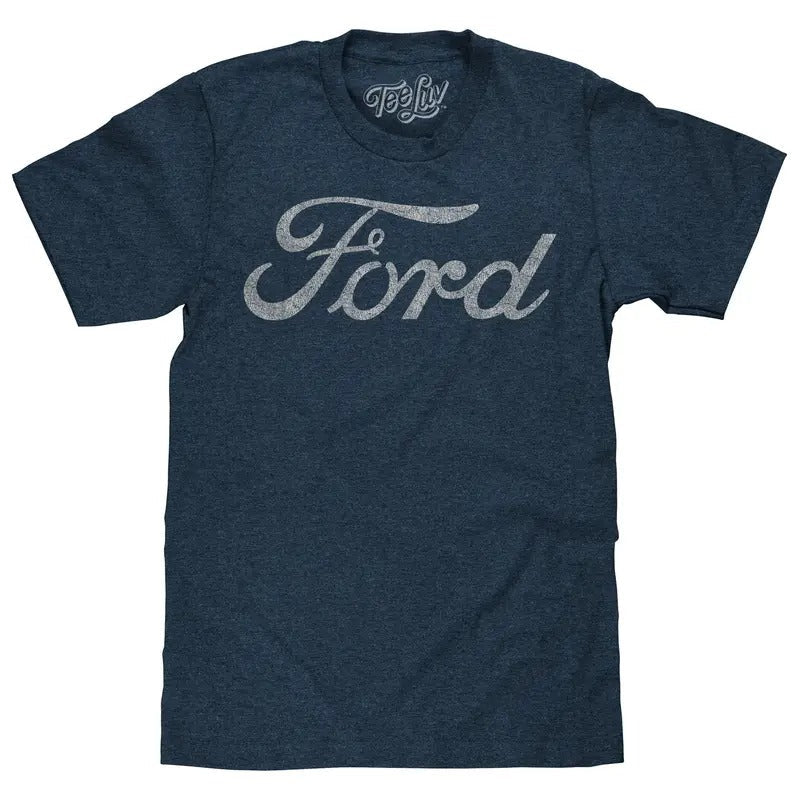 Ford Signature Script Logo T-Shirt - Navy Hoodie, Sweatshirt | RetroVerseTees.com