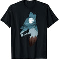 Forest with Full-Moon Gunpla brand Cliff FOG Silhouette Howling Wolf T-Shirt Comfy Menswear Hoodie, Sweatshirt