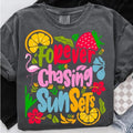 Forever Chasing Sunsets Shirt, Summer Tshirt, Boho Foral , Retro Summer Hoodie, Sweatshirt | RetroVerseTees.com