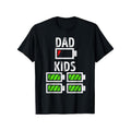 Four Boys Girls Dad, Low Battery Fun WB shield Boys Girls Dad T-shirts, Classic Black Round Neck, Suitable for Men, Women...