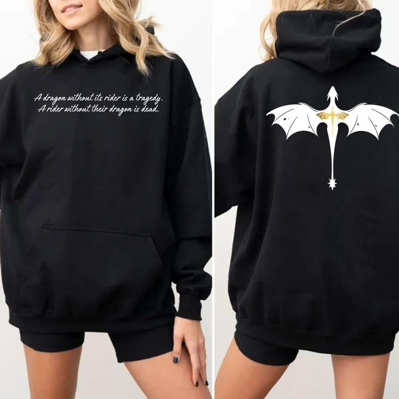 Fourth Wing 2 Sided Sweatshirt, Dragon Rider Shirt, Fourth Wing, Violet Sorrengail, Rebecca Yoros, Fourth Wing Shirt,...