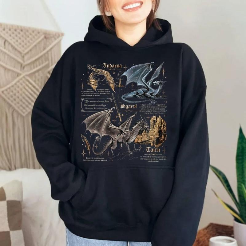 Fourth Wing Dragon Shirt, Tairn & Andarna Sweatshirt, Basgiath War College Hoodie, Dragon Rider Shirt, Bookish Gift For...