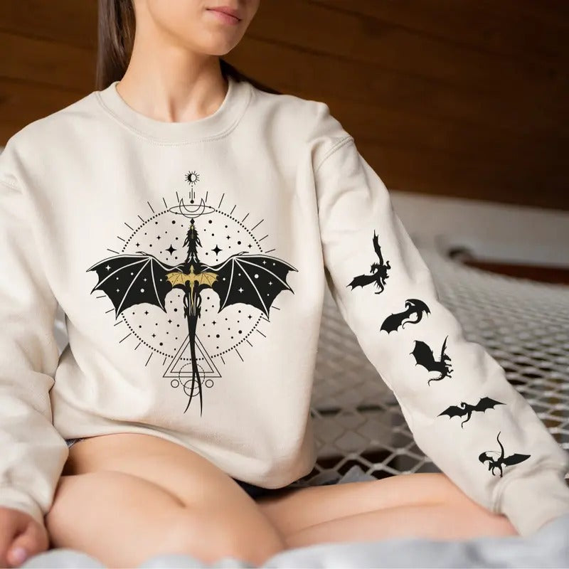 Fourth Wing Hoodie - Violets Relic - Violets Tattoo style 02 T-Shirts, Sweatshirt | RetroVerseTees.com