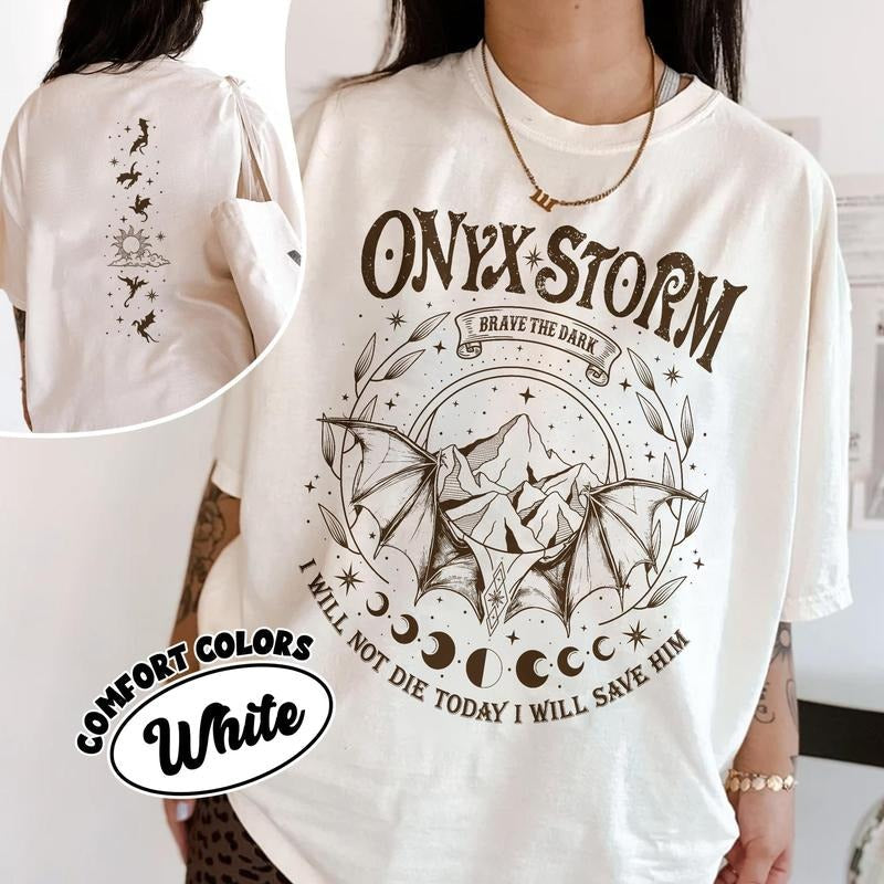 Fourth Wing Series Shirt, Onyx Storm Shirts, Violence Brave The Dark, Gift for Book Lovers, Dragon Rider Merch Hoodie,...