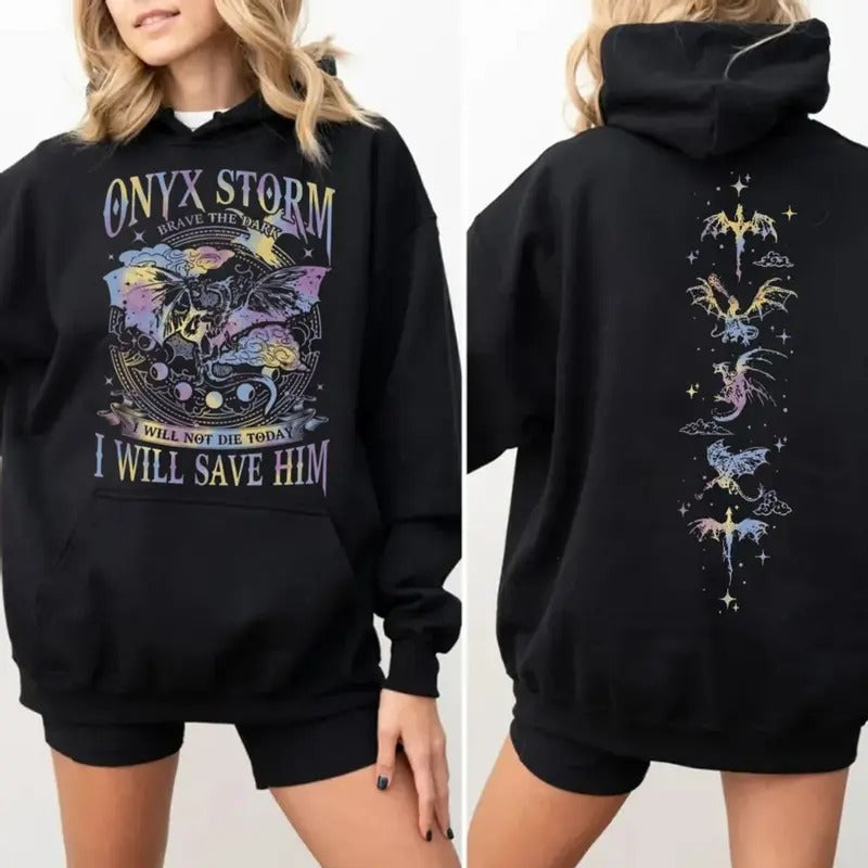 Fourth Wing Series T Shirt, Onyx Storm Brave The Dark Sweatshirt, Dragon Rider Hoodie, Bookish Tee Gift For Book Lover,...
