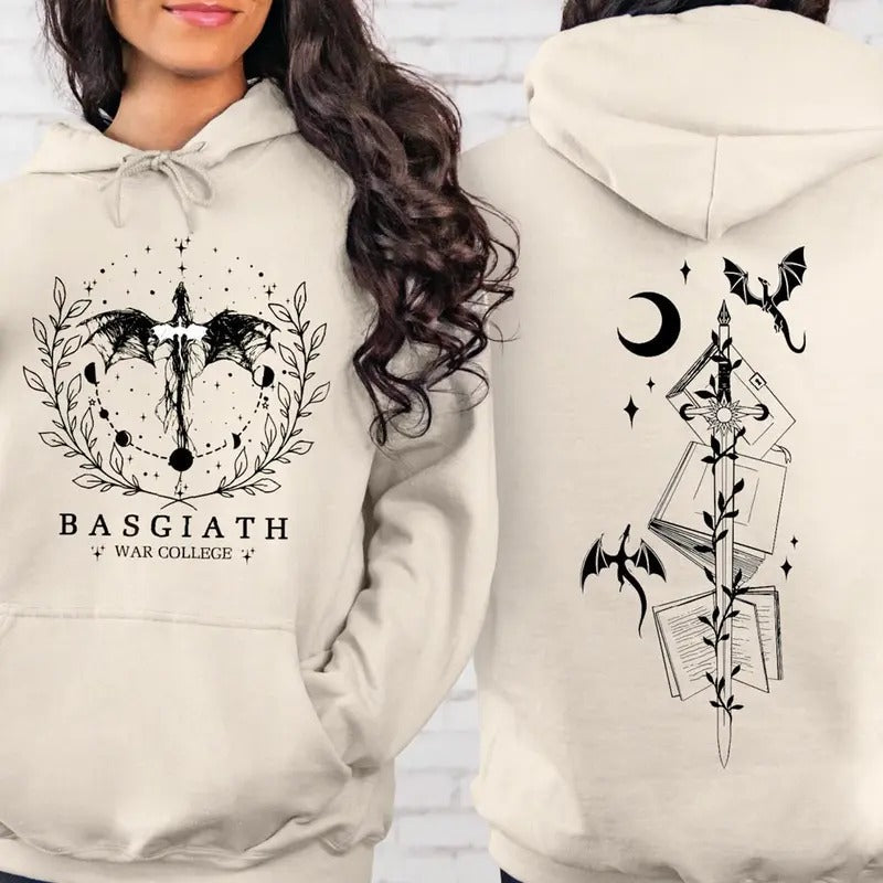 Fourth Wing Shirt, Basgiath War College 2-Sided Sweatshirt Hoodie | RetroVerseTees.com