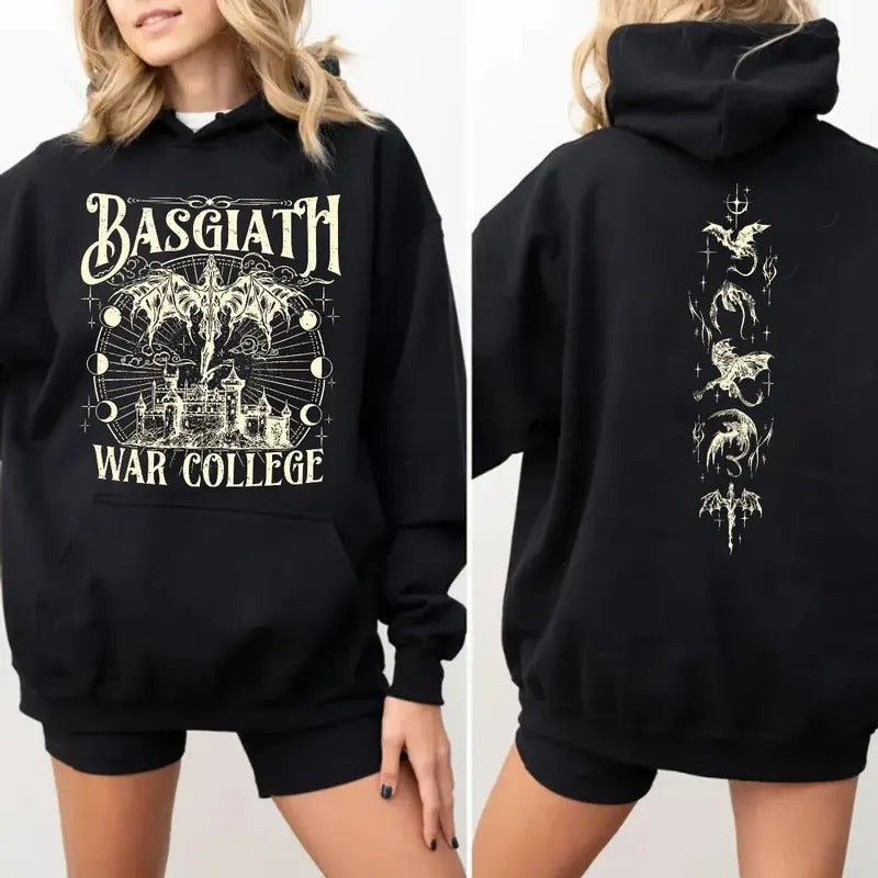 Fourth Wing Shirt, Basgiath War College Double Sides Shirt, Bookish Fly Or Die Tee, Dragon Riders Shirt Bookworm Book...