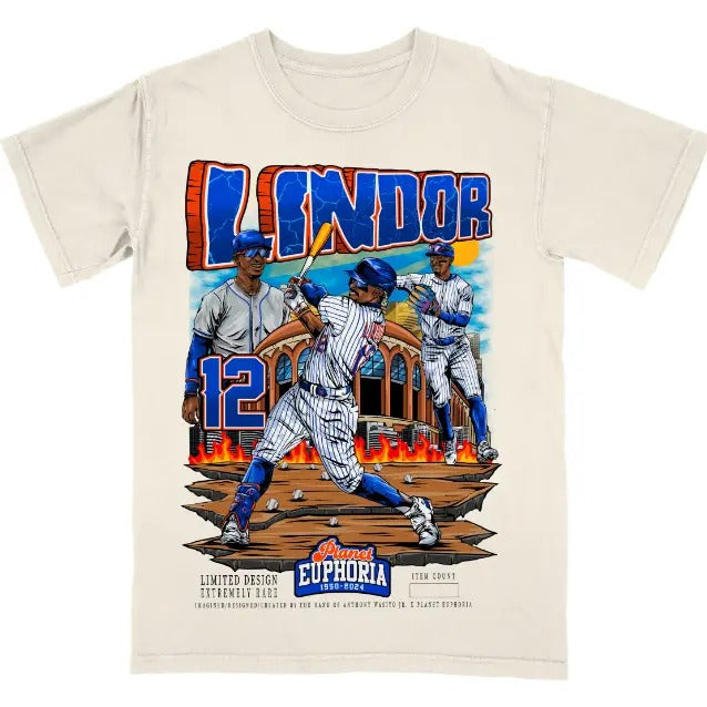 Francisco Lindor Off-White Tee for Men - Soft and Comfortable Shirt - Menswear - Graphic T-Shirt Hoodie, Sweatshirt